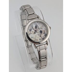 UBERRY Italy Stainless Expandable Stretch Dalmatian Watch 7.25"- New Battery